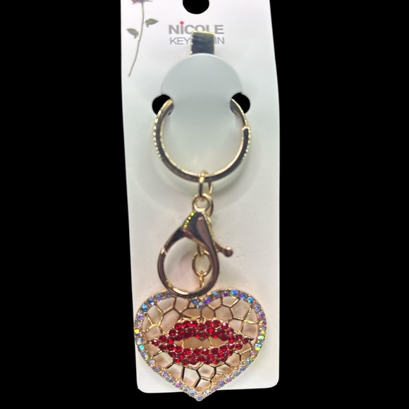 Nicole Accessories - Nicole Red and Gold Heart Keychain/Bag Charm